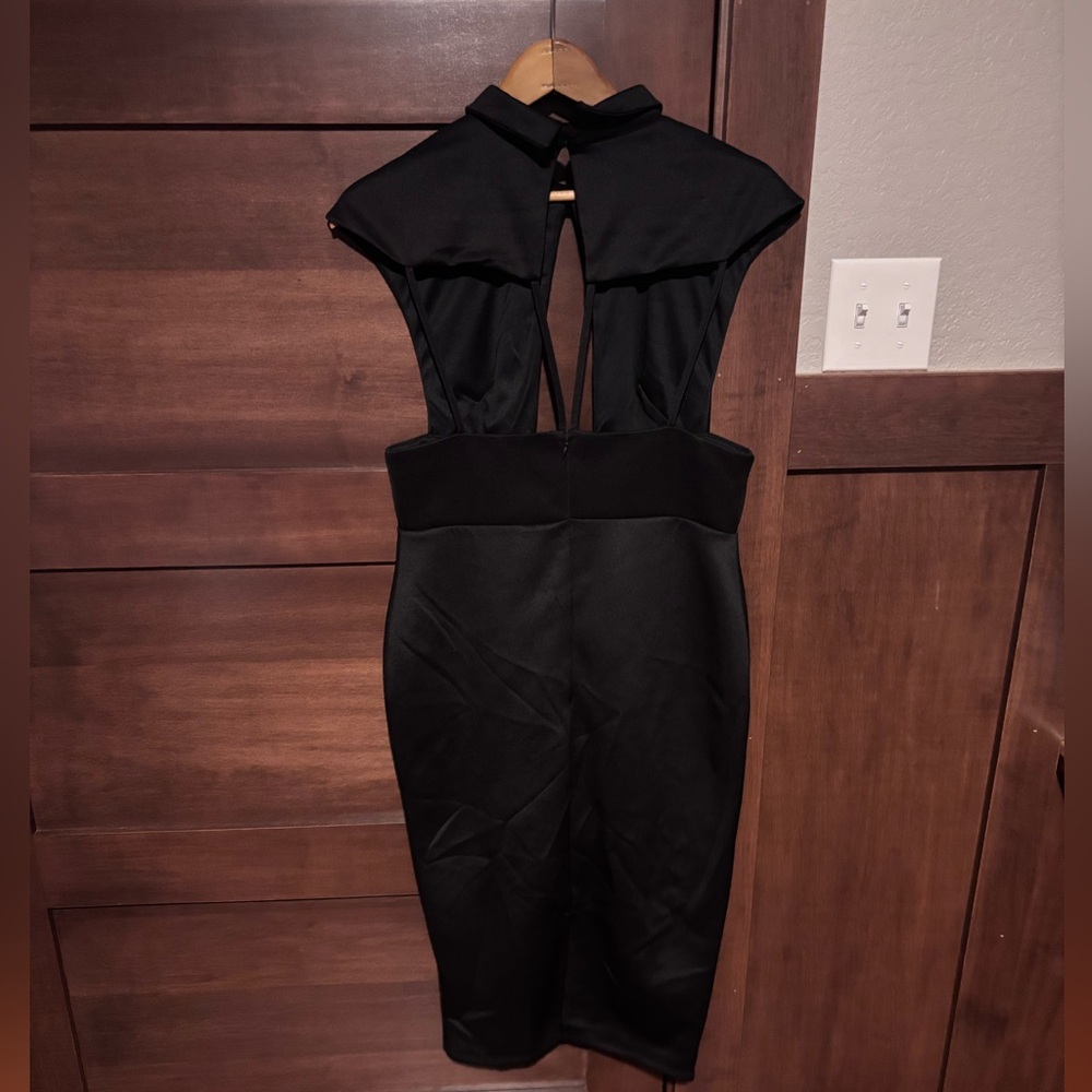 ASOS Black Backless Dress Wedding Guest Little Black Dress - Picture 4 of 7